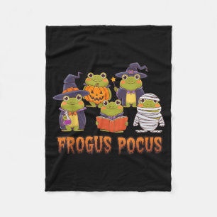 Funny Frog Halloween Costume Witch Spooky Fleece Blanket