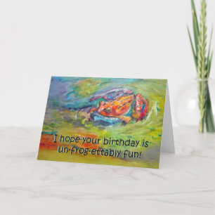 Funny Frog Happy Birthday Humour Greeting Card