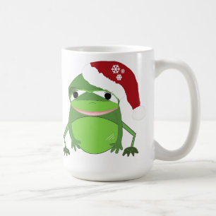 Funny Frog in a Santa Hat Coffee Mug