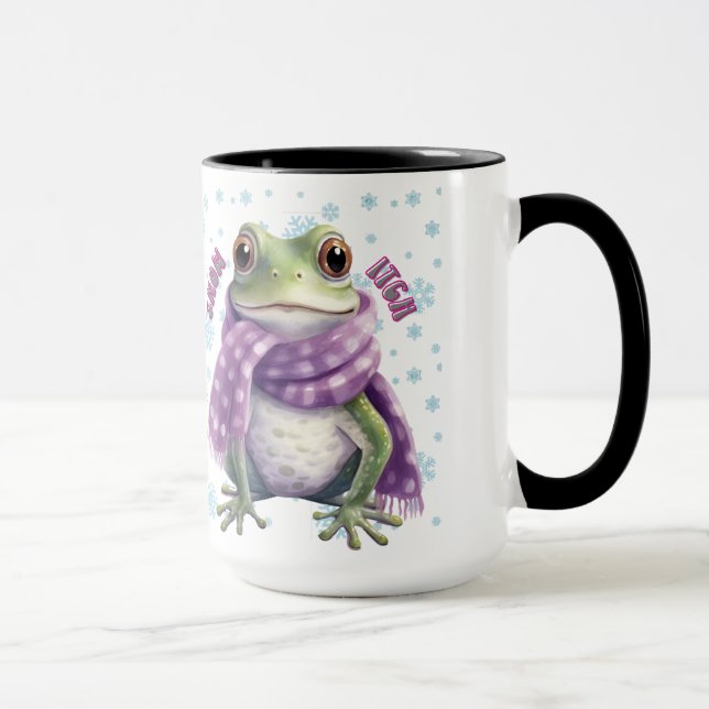 Funny Frog in the Snow Mug – 'Snow Itch (Right)