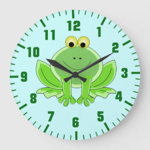 funny frog large clock