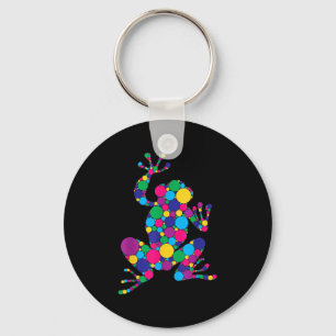 Funny Frog Lovers Polka Dot Art Student Happy Dot Key Ring