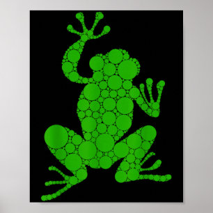 Funny Frog Lovers Polka Dot Art Student Happy Dot Poster