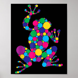 Funny Frog Lovers Polka Dot Art Student Happy Dot  Poster