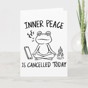 Funny Frog Meditation Yoga Meme Naive Art Inner Pe Card