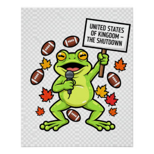 Funny Frog Meme Satire – United States of Kingdom  Poster