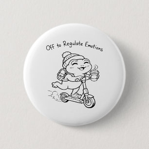 Funny Frog Mental Health Counsellor Off To Regulat 6 Cm Round Badge