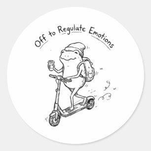 Funny Frog Mental Health Counsellor Off To Regulat Classic Round Sticker