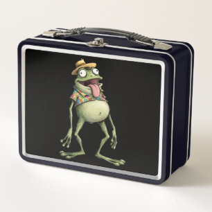 Funny Frog Metal Lunch Box