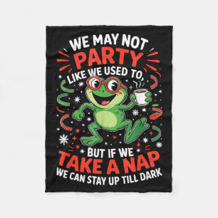 Funny Frog Nap Party For Sleep Lovers And Amphibia Fleece Blanket