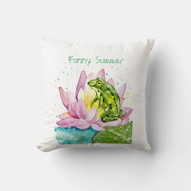 Funny frog on a lotus cushion (Front)