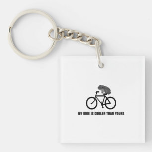 Funny Frog on Bike T-Shirt Cool Cycling Animal Key Ring