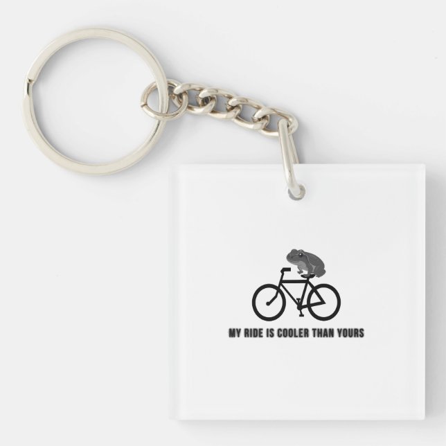 Funny Frog on Bike T-Shirt | Cool Cycling Animal  Key Ring (Front)