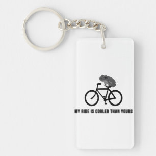 Funny Frog on Bike T-Shirt Cool Cycling Animal Key Ring