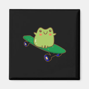 Funny Frog On Skateboard Aesthetic Cute Kawaii Ska Magnet