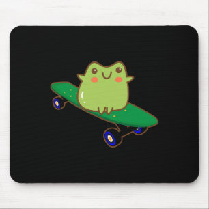 Funny Frog On Skateboard Aesthetic Cute Kawaii Ska Mouse Pad