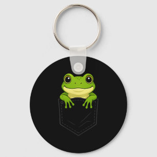 Funny Frog Peeking In Cket Animal Lover Men Women Key Ring