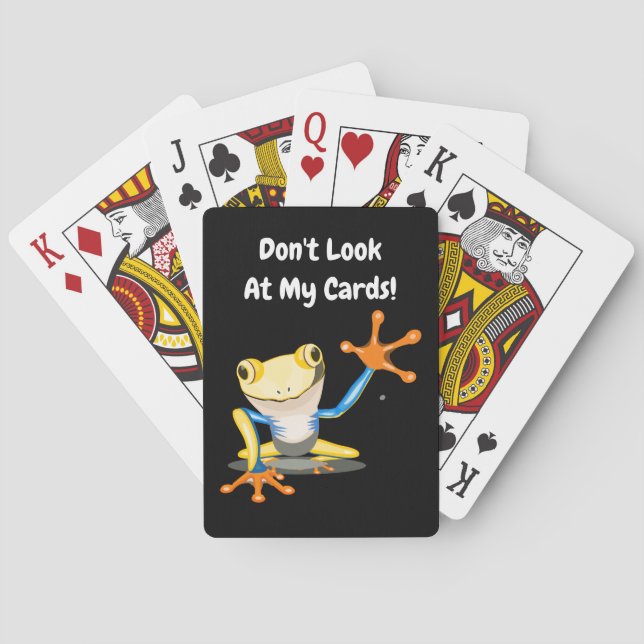 Funny Frog Playing Cards Dont Look (Back)