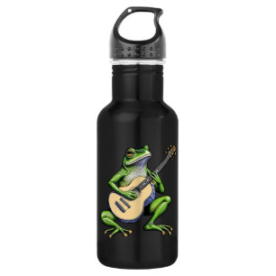 Funny Frog Playing Guitar   532 Ml Water Bottle