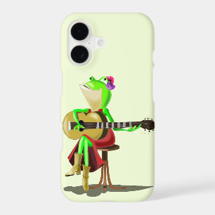 Funny Frog Playing Guitar iPhone Case