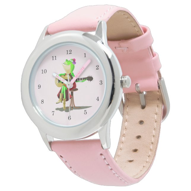 Funny Frog Playing Guitar Watch Gift  (Angled)