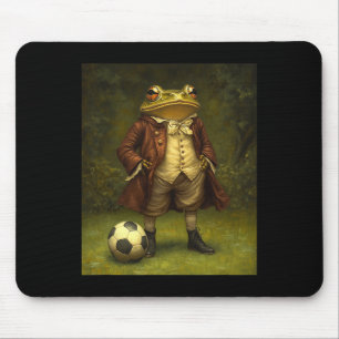 Funny Frog Playing Soccer Graphic Weird Frog Mouse Pad
