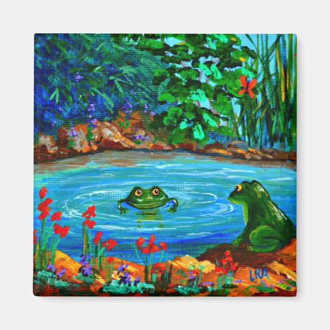 Funny  Frog Pond Creationarts Magnet (Front)