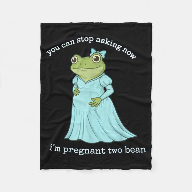 Funny Frog Pregnancy Announcement Medieval Pregnan Fleece Blanket (Front)