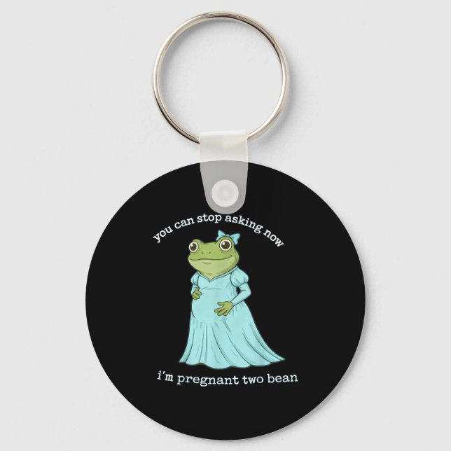 Funny Frog Pregnancy Announcement Medieval Pregnan Key Ring (Front)