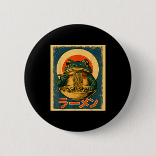 Funny Frog Ramen Kawaii Retro Japanese Rising Sun 6 Cm Round Badge