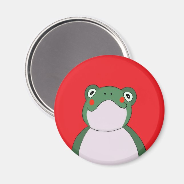 Funny Frog Red Magnet (Front/Back)