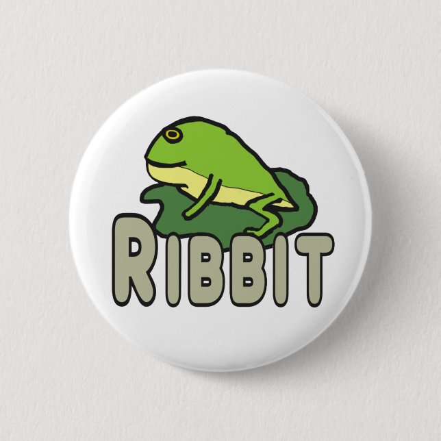 Funny Frog Ribbit 6 Cm Round Badge (Front)