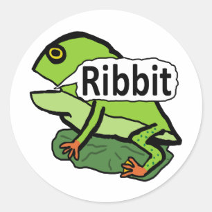 Funny Frog Ribbit Classic Round Sticker