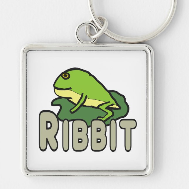 Funny Frog Ribbit Key Ring (Front)