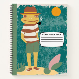 Funny Frog smoker spiral composition Notebook