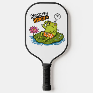Funny Frog Summer Brain Silly Frog Cartoon Pickleball Paddle