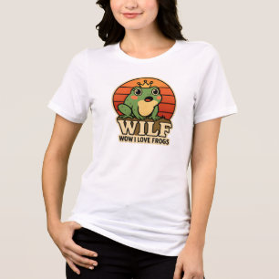Funny Frog T-Shirt – WILF Wow I Love Frogs Retro F Tri-Blend Shirt