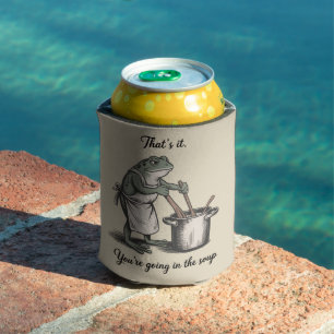 Funny Frog That's It You're Going in the Soup Meme Can Cooler