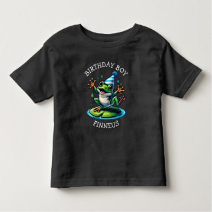 Funny Frog Themed Birthday Boy Toddler T-Shirt