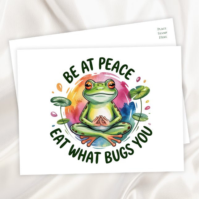Funny Frog Thinking of You Encouragement Hello Postcard (Creator Uploaded)