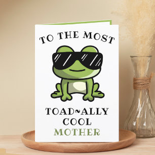 Funny Frog Toad Cool Mother Happy Birthday Thank You Card