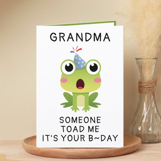 Funny Frog Toad Croak Grandmother Happy Birthday Thank You Card (Funny Frog Toad Croak Grandmother Happy Birthday Thank You Card)