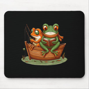 Funny Frog Toad Fishing Vintage Clic Book Toad Lov Mouse Pad