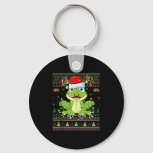 Funny Frog Ugly Christmas Sweaters Holiday Santa C Key Ring