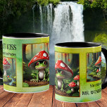 Funny Frog Watercolor Photo  Coffee Mug<br><div class="desc">Funny mug featuring a green watercolor design with your custom photos (optional). Kiss the frog and he will turn into a prince ...  This mug is great as a joke for Valentine's Day or a boyfriend or husband's birthday.</div>