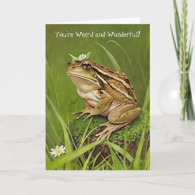 Funny Frog Weird Friend Cute Humour Friendship Car Card (Front)