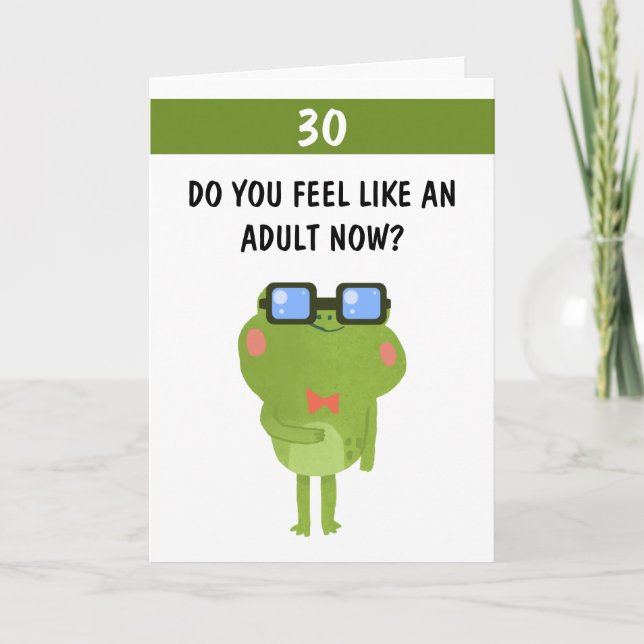 Funny Frog White Custom Son 30th Birthday Card (Front)