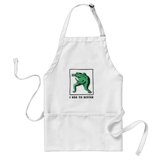Funny Frog with Knife – "I Beg to Differ" Meme Standard Apron (Front)