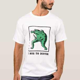 Funny Frog with Knife – "I Beg to Differ" Meme T-Shirt