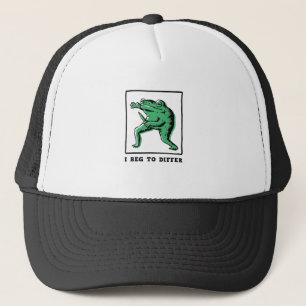 Funny Frog with Knife – "I Beg to Differ" Meme Trucker Hat